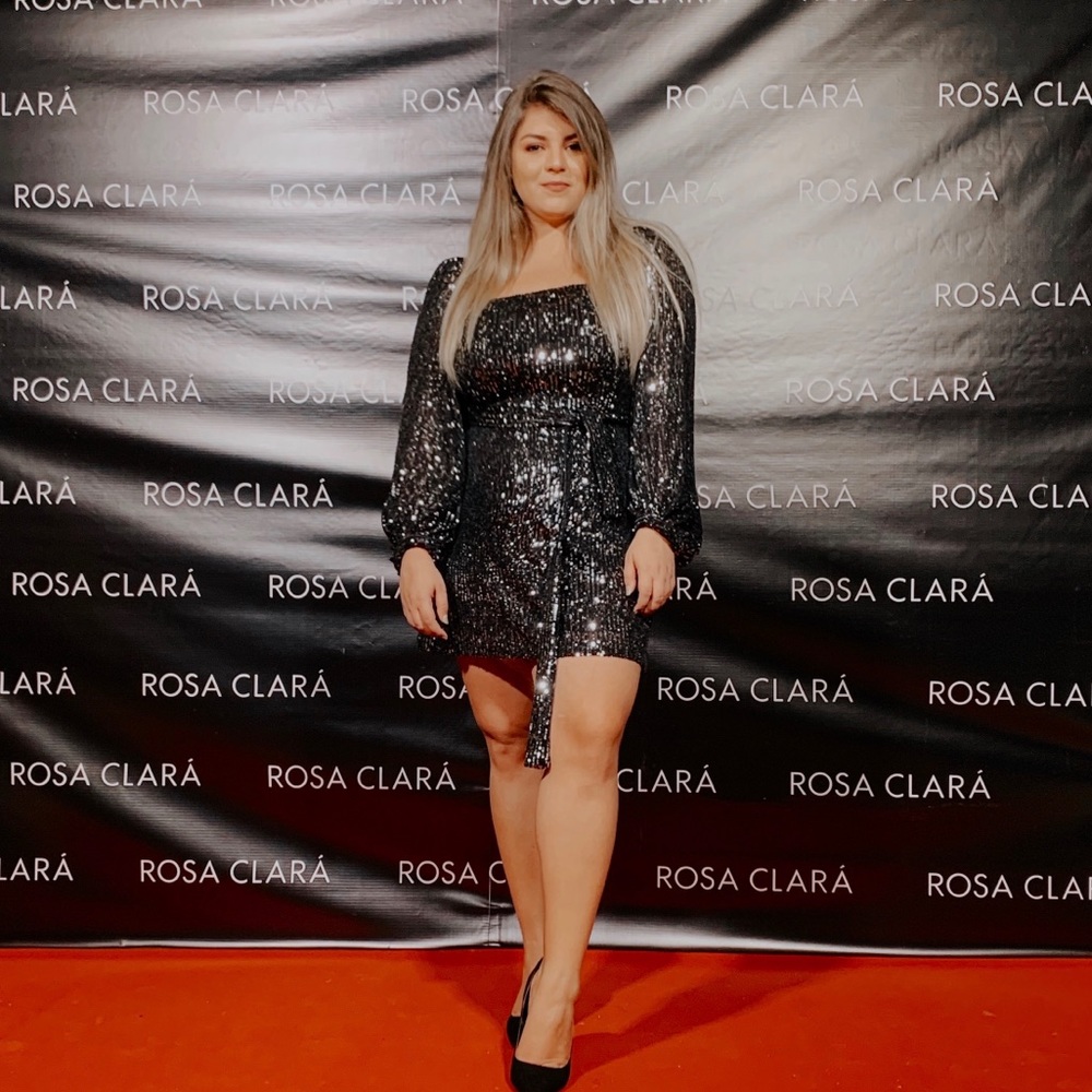 Rosa Clara Sparkling Black Mini Dress